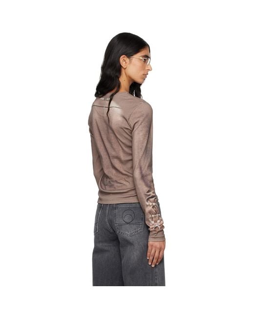 MARINE SERRE Black Trompe-L'Oeil Knit Jersey Ls T-Shirt