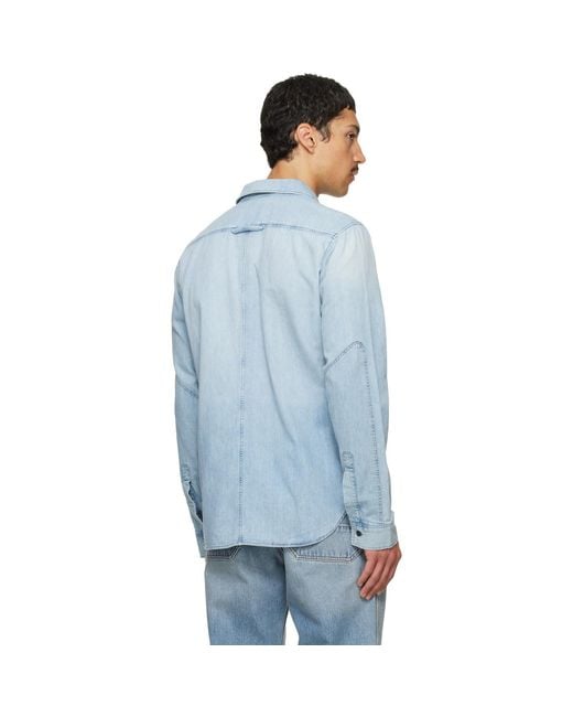 Citizens of Humanity Blue Cairo Utility Denim Shirt for men