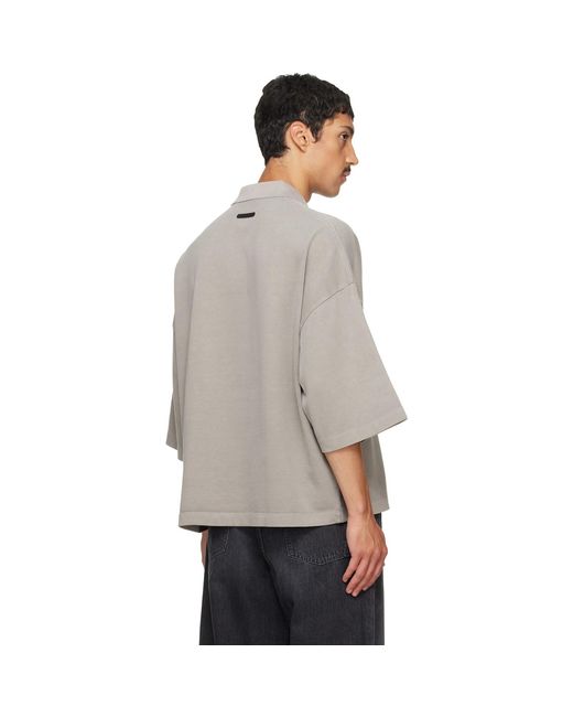 Fear Of God Gray Cropped Polo for men