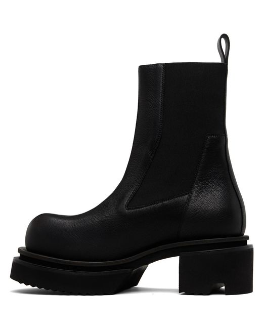 Rick Owens Black Temple Beatle Bogun Chelsea Boots for men