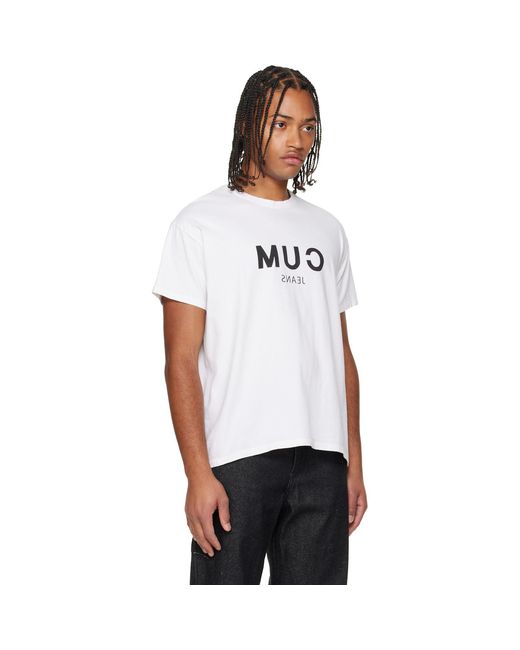 Edward Cuming White 'Cum' T-Shirt for men
