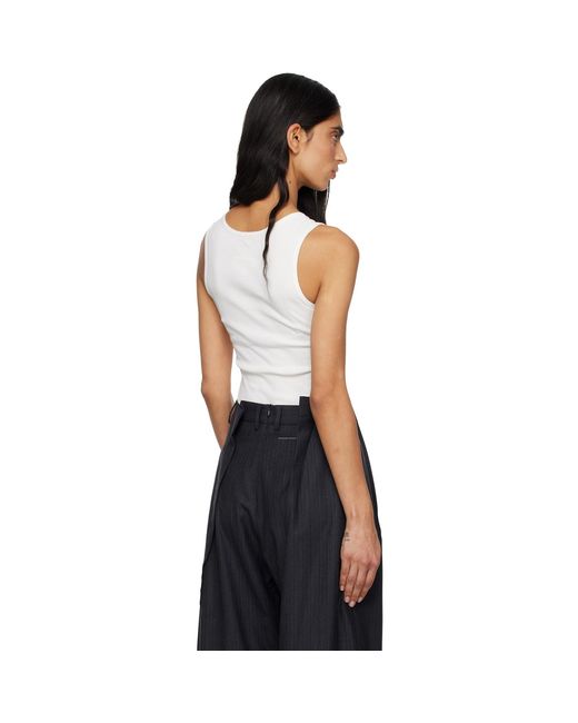 MM6 by Maison Margiela Black Ribbed Jersey Tank Top