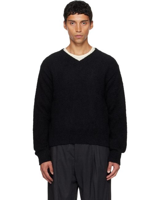 mfpen Black V-Neck Sweater for men