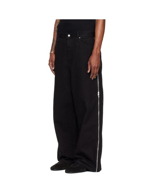 Lu'u Dan Black Side Zip Jeans for men
