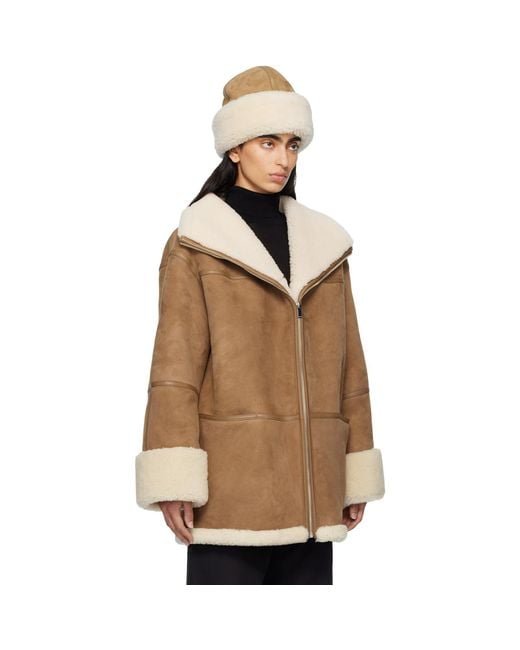 Totême Brown Signature Shearling Jacket