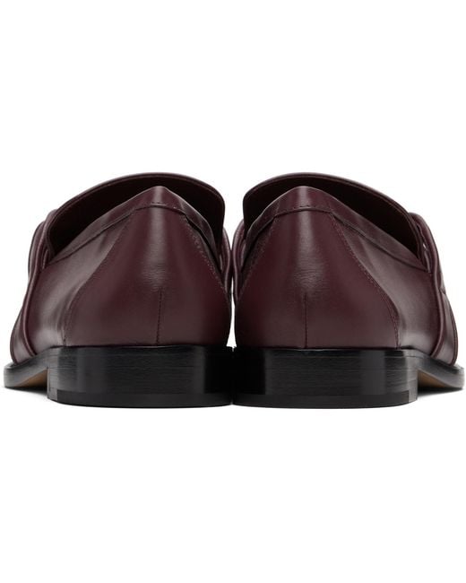 Bottega Veneta Black Burgundy Astaire Loafers for men