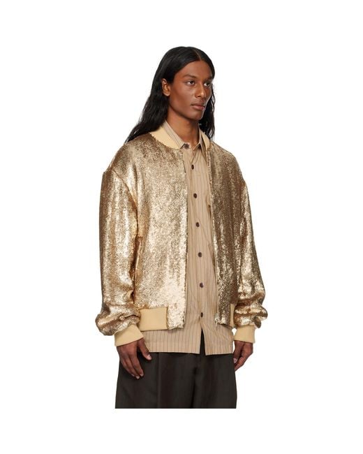 Dries Van Noten Multicolor Sequinned Bomber Jacket for men