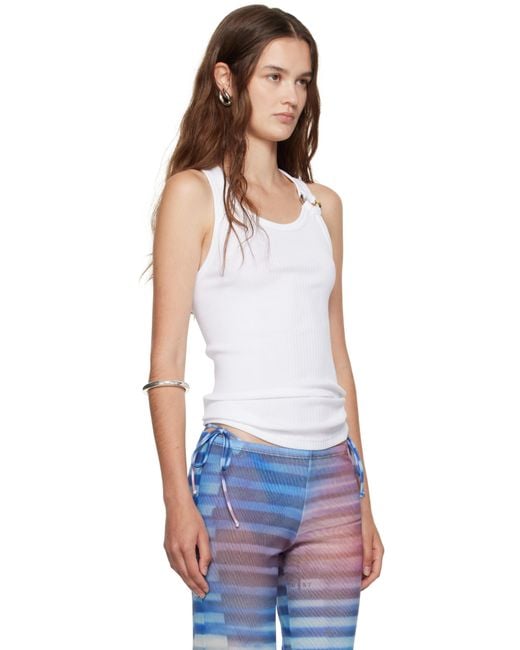Jean Paul Gaultier White 'The Piercing' Tank Top