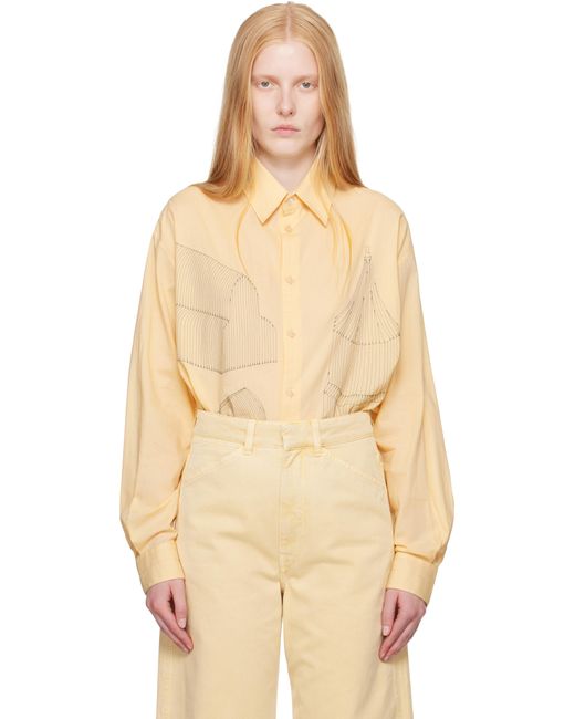 Lemaire イエロー Philippe Weisbecker リラックス シャツ Natural