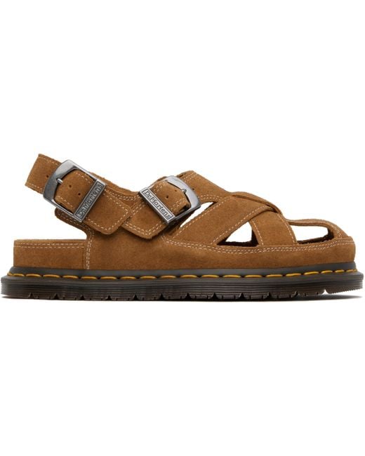 Dr. Martens Black Tan Archive Fisherman Suede Sandals