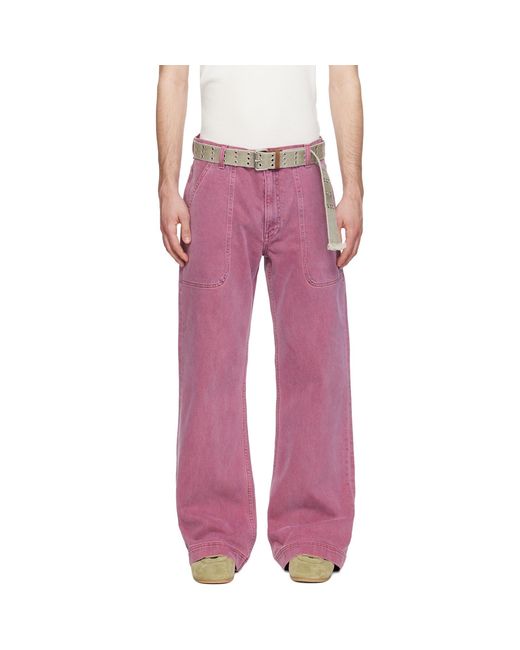 Sanderlak Pink Utility Flare Jeans for men