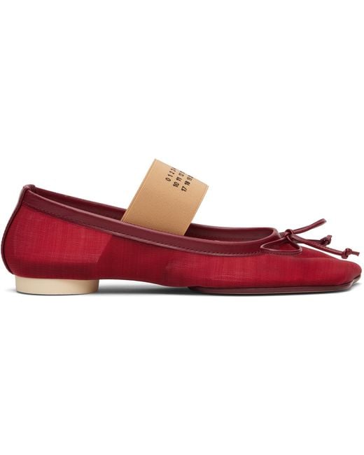 MM6 by Maison Margiela Red Anatomic Numeric Ballerina Flats
