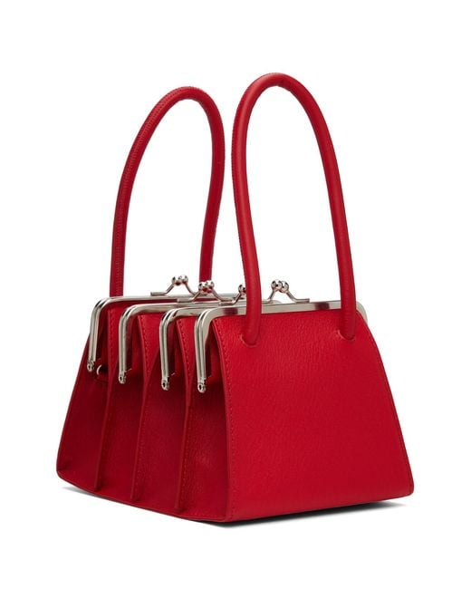 FIDAN NOVRUZOVA Red Boa Four Clasp Bag