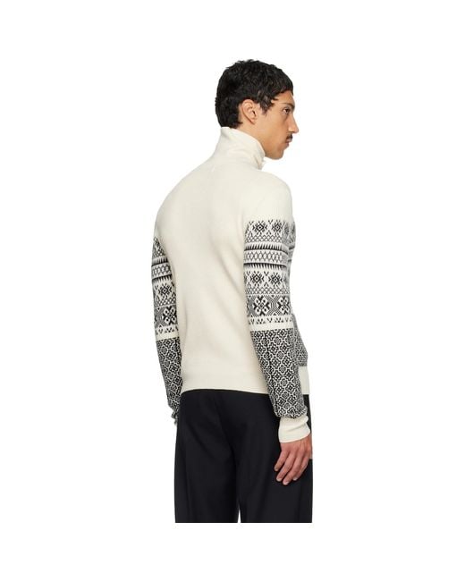 Dries Van Noten Gray Off- Jacquard Wool Cardigan for men