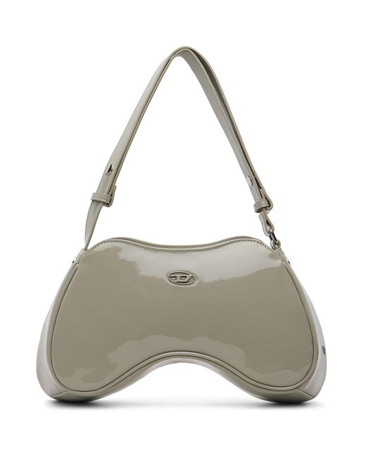DIESEL Gray Taupe Play Shoulder Bag