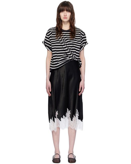 3.1 Phillip Lim Black & White Layered Midi Dress