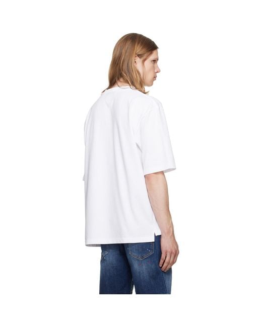 DSquared² White Felix Chesher Edition Loose Fit T-Shirt for men