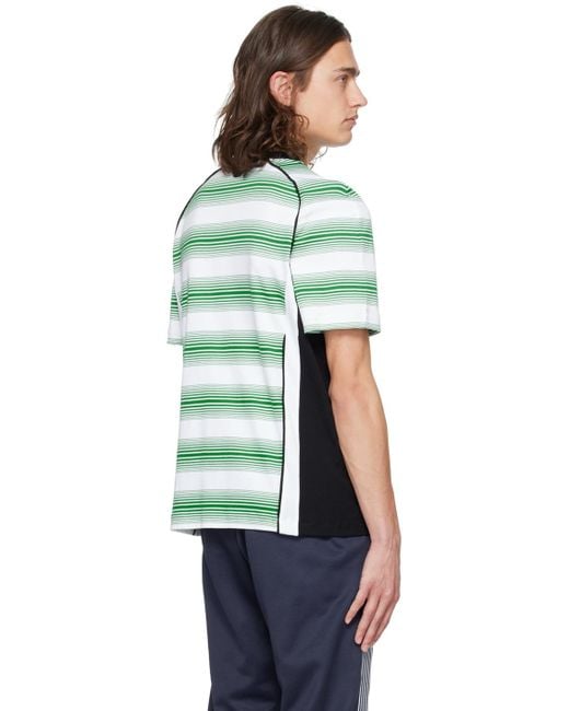 メンズ Casablanca ホワイト&ーン オンブレボーダー Tシャツ Green