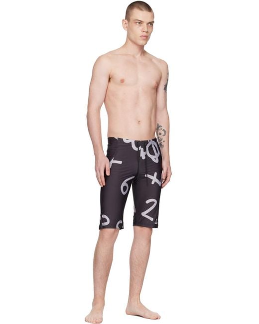 Vivienne Westwood Black Printed Swim Shorts for men