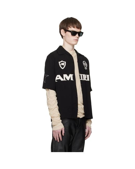 Amiri Black Sport Camp Shirt for men