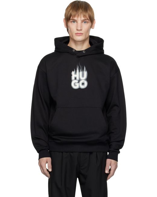 HUGO Flame Logo Hoodie in Black for Men Lyst UK