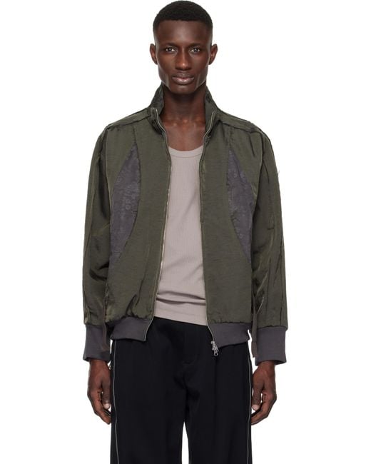 Song For The Mute Khaki & Teardrop Track Jacket in Black for