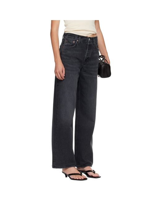 Agolde Black Low Slung Baggy Jeans