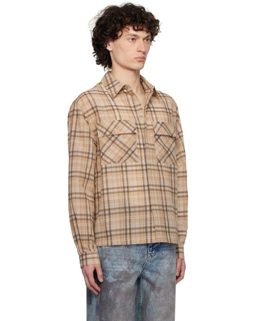 Represent Black Sheer Flannel Shirt for men