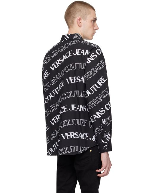 メンズ Versace Logowave シャツ Black