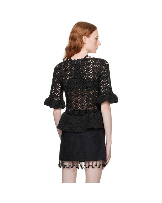 Ganni Black Metallic Blouse
