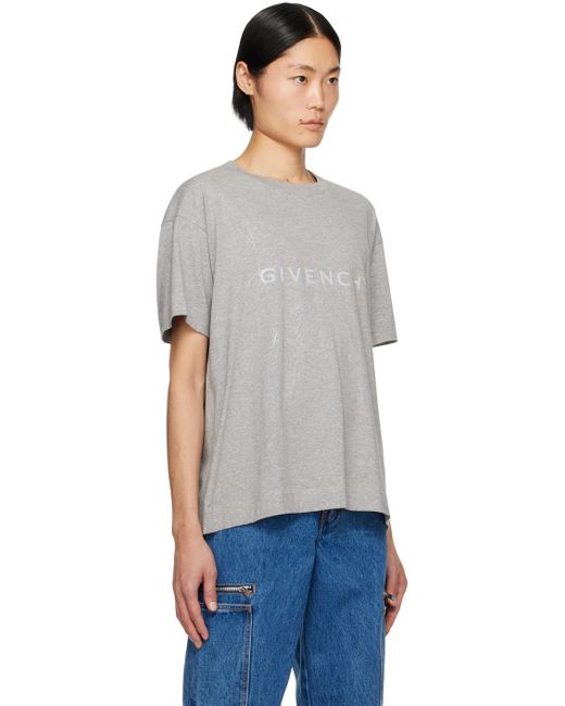 Givenchy Black Gray Boxy T-shirt for men