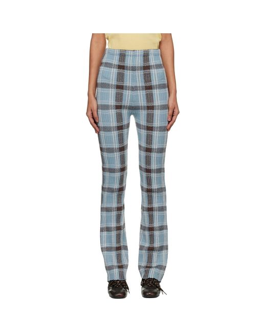 Acne Blue Fitted Wool Trousers