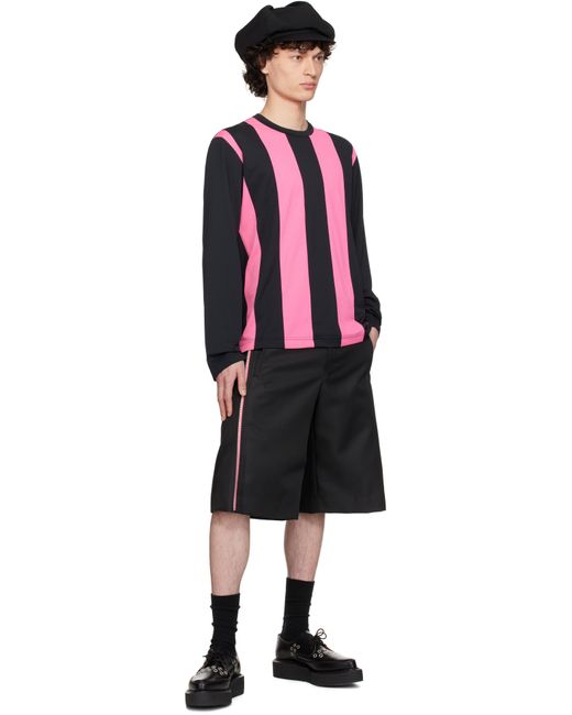 T-Shirt Noir Et Rose À Rayures En Jacquard Comme des Garçons pour homme en coloris Black