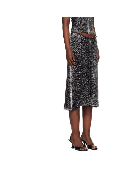 DIESEL Black M-Livette Midi Skirt