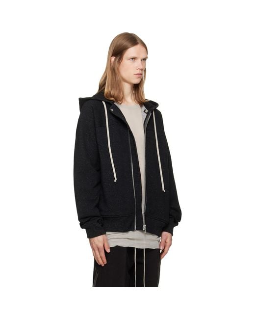 Rick Owens Black Tower Windbreaker Hoodie for men