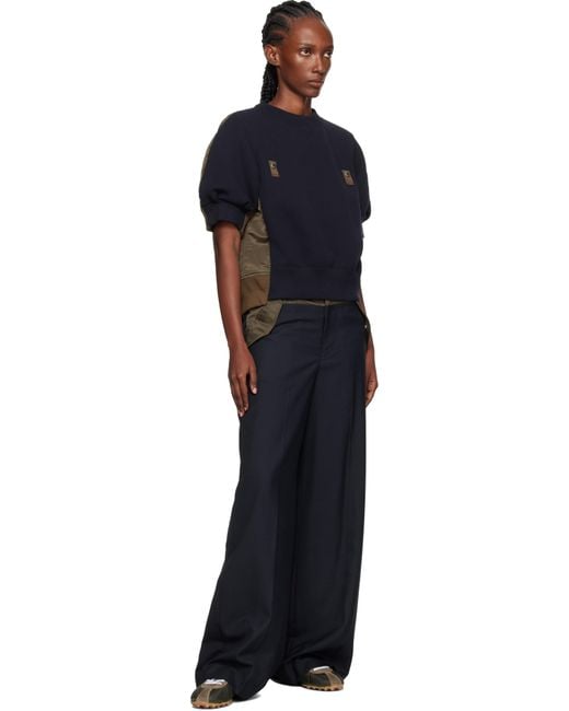 Sacai Black Khaki Suiting Mix Trousers