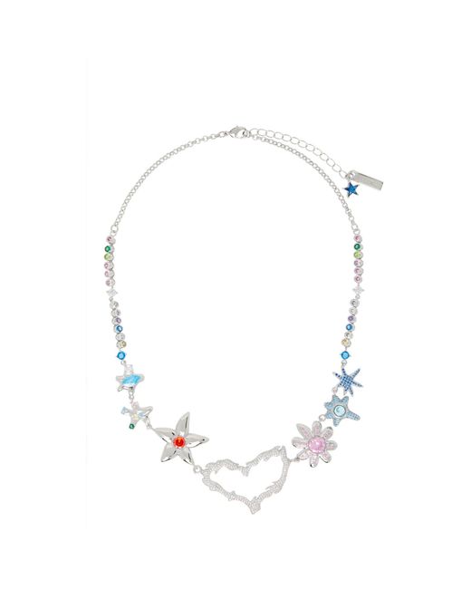 Collina Strada White Heart Flame Constellation Necklace