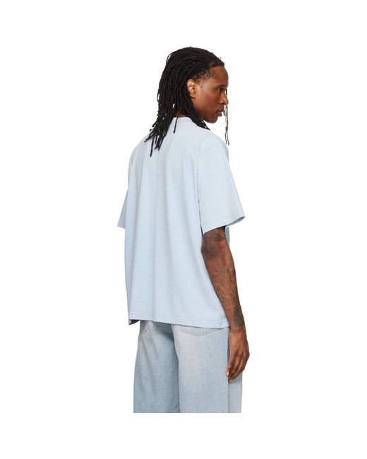Alexander Wang Blue Mirrored Logo Short Sleeve T-Shirt for men