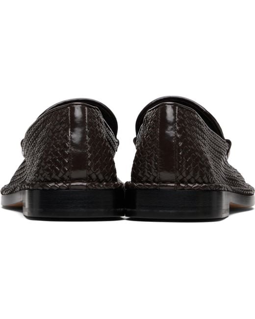 Bottega Veneta Black Square-Toe Daddy Loafers for men