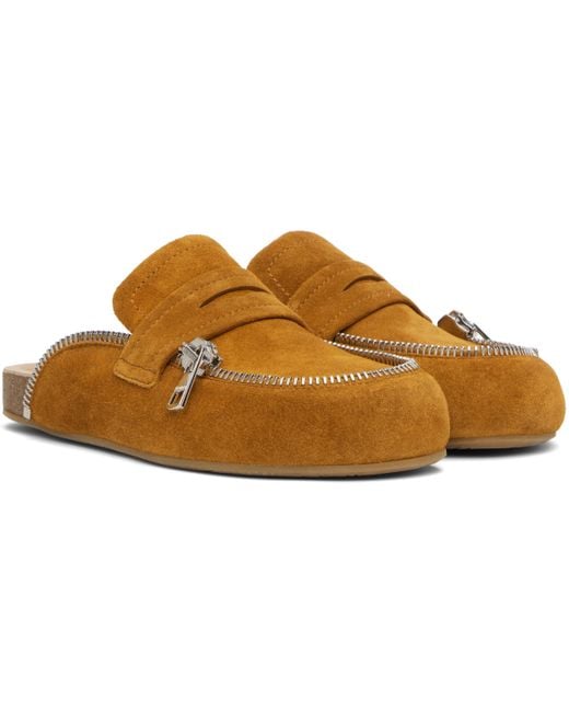 J.W. Anderson Black Tan Leather Biker Slip-On Loafers