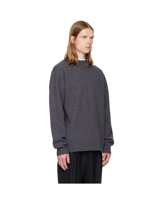 Jil Sander Gray Wool Sweater for men