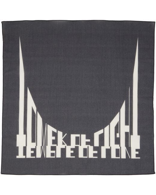 Rick Owens Blue Tower 'Tower Of Love' Bandana Scarf for men