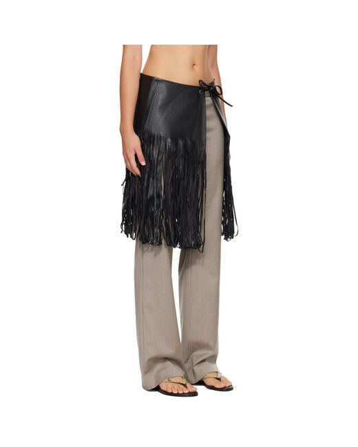 St. Agni Gray Fringe Skirt Belt