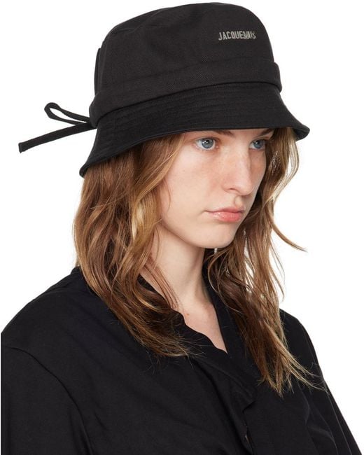 Jacquemus Les Classiquesコレクション ブラック The Gadjo バケットハット Black