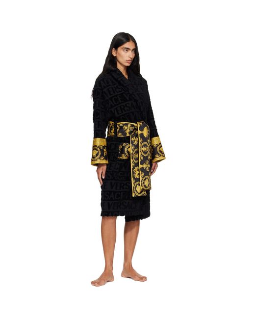 Versace Black 'I Heart Baroque' Bathrobe