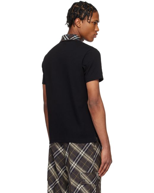 メンズ Burberry ブラック コットン ポロシャツ Black