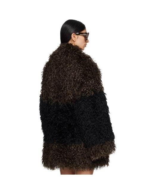 Entire studios Black Juno Faux-Fur Coat