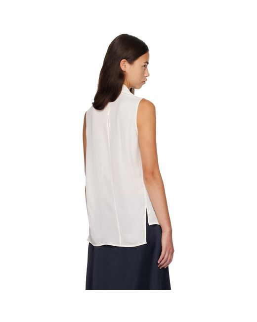 Acne White Silk Sleeveless Blouse