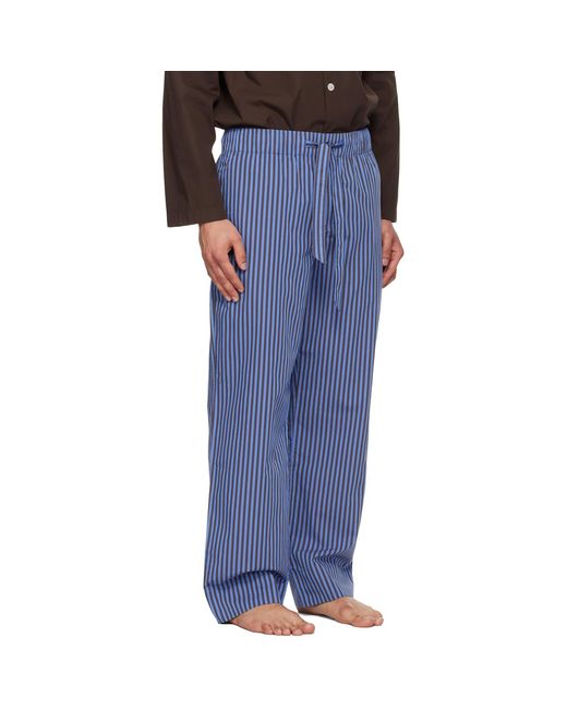 Tekla Blue Poplin Pyjama Pants for men