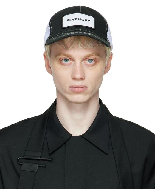 Givenchy Black & White Trucker Cap for men